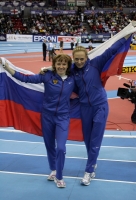 Yuliya Golubchikova. Silver medallist at European Indoor Championships 2007 (Birmingham). With Svetlana Feofanova