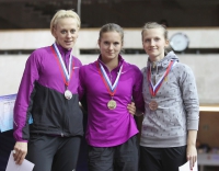 Yuliya Golubchikova. Silver medallist at Russian indoor Championships. With A.Kiryashova and A.Sidorova