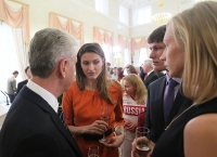 Anna Chicherova. With the mayor of Moscow Sergey Semenovich Sobyanin and Ivan Ukhov and Svetlana Shkolina