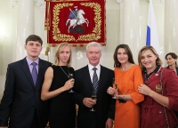 Ivan Ukhov. With the mayor of Moscow Sergey Semenovich Sobyanin, Anna Chicherova, Svetlana Shkolina and Yevgeniya Kolodko