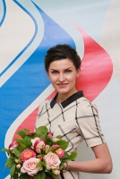 Anna Chicherova. Russian Olympic Committee. The best athlete of 2012. Awarding the prize from journalists the Silver fallow deer