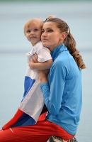 Anna Chicherova. World Championships 2013, Moscow. With Nika 