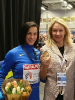 Hanna Melnychenko. Pentathlon European Indoor Bronze Medallist 2013, Goteborg. With Olga Nazarova